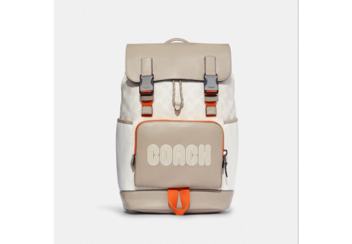 Track Backpack In Colorblock Signature Canvas With Coach