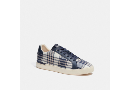 Clip Low Top Sneaker With Plaid Print