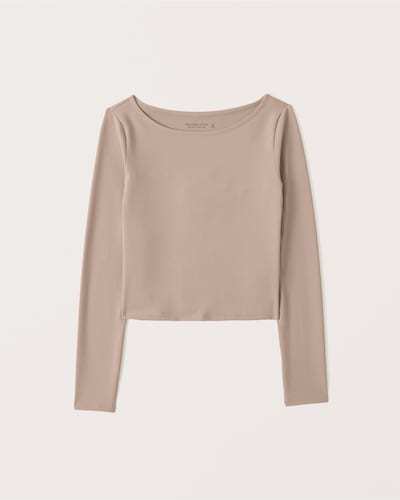 Abercrombie & Fitch Seamless Fabric Boatneck Top