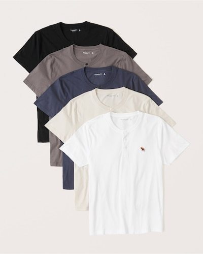 Abercrombie & Fitch 5-Pack Icon Henley Tee