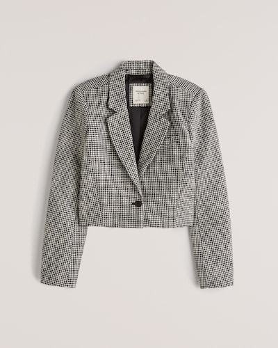 Abercrombie & Fitch Cropped Tweed Blazer