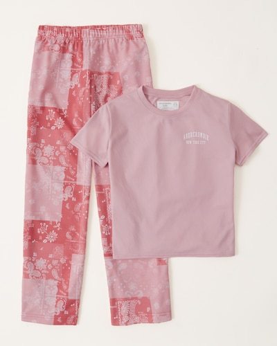 Abercrombie & Fitch Short-Sleeve Logo Pajama Set