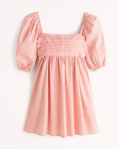 Abercrombie & Fitch Ruched Bodice Puff Sleeve Mini Dress