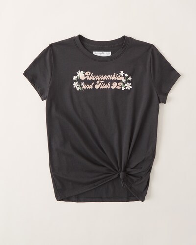 Abercrombie & Fitch Essential Knot-Front Graphic Logo Tee