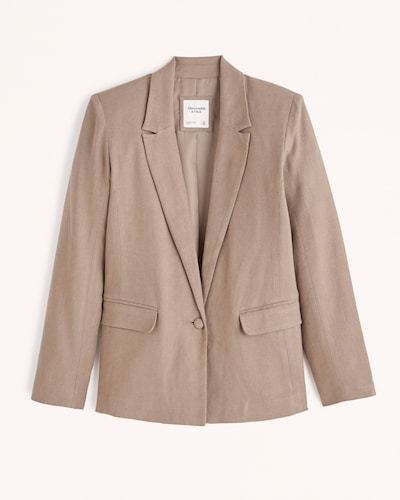 Abercrombie & Fitch Linen-Blend Single-Breasted Blazer