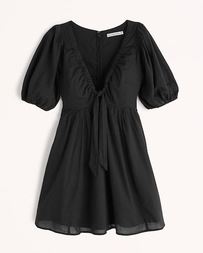 Abercrombie & Fitch Cinch-Front Cotton Texture Mini Dress