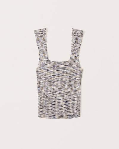 Abercrombie & Fitch Space Dye Elevated Ribbed Squareneck Tank
