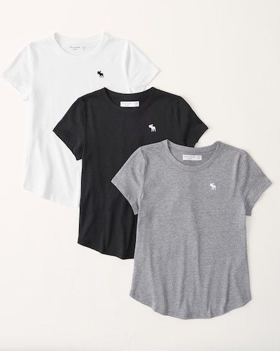 Abercrombie & Fitch 3-Pack Curved Hem Icon Tee