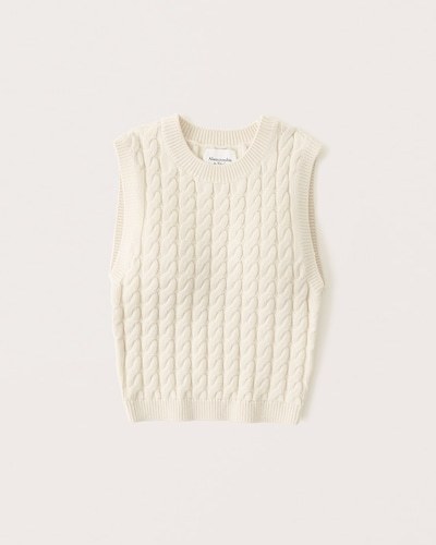 Abercrombie & Fitch Slim Cropped Crew Sweater Vest