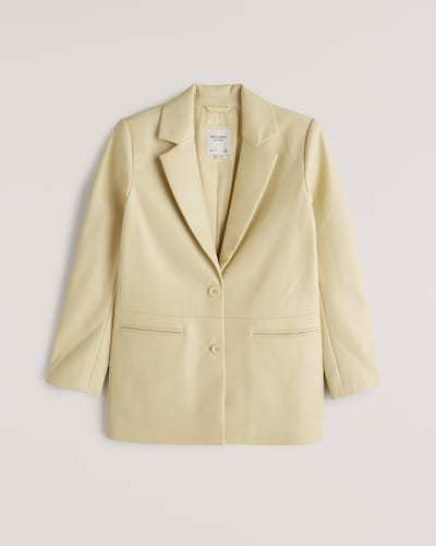 Abercrombie & Fitch Relaxed Vegan Leather Blazer