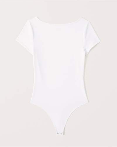 Abercrombie & Fitch Short-Sleeve Seamless Fabric Boatneck Bodysuit
