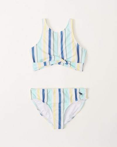 Abercrombie & Fitch Twist-Front High-Neck Two-Piece Swimsuit
