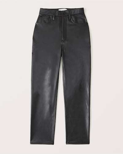 Abercrombie & Fitch Vegan Leather Ankle Straight Pants