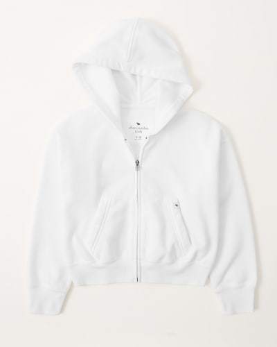 Abercrombie & Fitch Cropped Easy-Fit Full-Zip Hoodie
