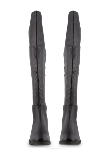 Panache Black Luxe/Black Micro Stretch 3cm Long Boots