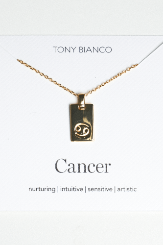 Gold Cancer Zodiac Necklace