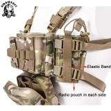Tactical MK3 Micro Fight Chest Rig Vest With Drop Down Pouch Nylon M4 AK Magazine Inserts Hunting Accessories