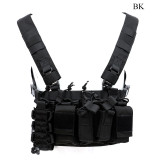 Tactical D3 Chest Vest Rig With Sack Pouch Flapped GP Stuff M4 5.56 9mm MAG 500D Nylon Hunting Airsoft Paintball