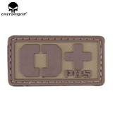 EMERSONGEAR PVC O+ Blood Type Hex Patch Hunting Accessories Wargame Tactical Blood Patch Olive Green Black