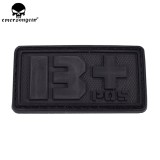 EMERSONGEAR PVC Patch Blood Type A+Tactical Paintball Hunting Equipment Wargame PVC Blood Patch Green Black