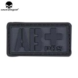 EMERSONGEAR PVC AB+ Blood Type Hex Patch Hunting Accessories Wargame  Tactical Blood Patch Olive Green Black