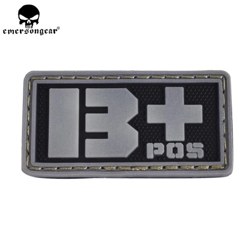 EMERSONGEAR PVC B+ Blood Type Hex Patch Hunting Accessories Wargame Military Tactical Blood Patch Olive Green Black