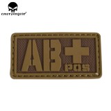 EMERSONGEAR PVC AB+ Blood Type Hex Patch Hunting Accessories Wargame  Tactical Blood Patch Olive Green Black