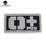 EMERSONGEAR PVC O+ Blood Type Hex Patch Hunting Accessories Wargame Tactical Blood Patch Olive Green Black