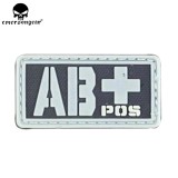 EMERSONGEAR PVC AB+ Blood Type Hex Patch Hunting Accessories Wargame  Tactical Blood Patch Olive Green Black