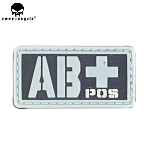 EMERSONGEAR PVC AB+ Blood Type Hex Patch Hunting Accessories Wargame Military Tactical Blood Patch Olive Green Black