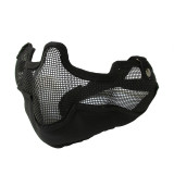 Airsoft Tactical V2 Strike Steel Half Face Mesh Mask With Ear Protection Outdoor  Hunting Protective CS Paintball Mask