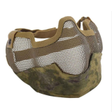 Airsoft Tactical V2 Strike Steel Half Face Mesh Mask With Ear Protection Outdoor  Hunting Protective CS Paintball Mask