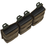 Tactical Triple Medium 5.56 M4 KYWI Magazine Pouch Insert Open Malice Clip Strap 500D Nylon Paintball Hunting Airsoft (Medium)