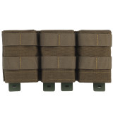 Tactical Triple Medium 5.56 M4 KYWI Magazine Pouch Insert Open Malice Clip Strap 500D Nylon Paintball Hunting Airsoft (Medium)