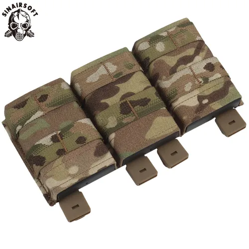 Tactical Triple Medium 5.56 M4 KYWI Magazine Pouch Insert Open Malice Clip Strap 500D Nylon Paintball Hunting Airsoft (Medium)
