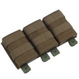 Tactical Triple Medium 5.56 M4 KYWI Magazine Pouch Insert Open Malice Clip Strap 500D Nylon Paintball Hunting Airsoft (Medium)