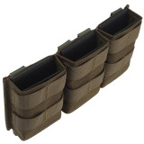Tactical Triple Medium 5.56 M4 KYWI Magazine Pouch Insert Open Malice Clip Strap 500D Nylon Paintball Hunting Airsoft (Medium)