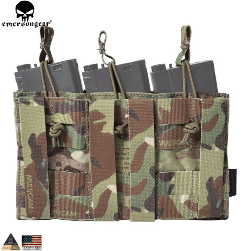 EMERSONGEAR 5.56 Triple Open Top Mag Pouch Tactical Combat Gear Molle Magazine Pouch Mag Holder oyote Brown EM6356