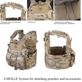 EMERSONGEAR Tactical Modular Vest With Airsoft 094K M4 Mag Pouch Combat CS Tactical Molle Plate Carrier Vest EM7356