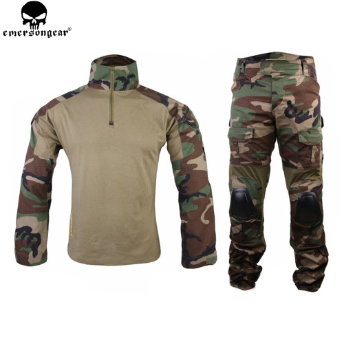 EMERSONGEAR Gen2 Combat Uniform Hunting Clothes Camouflage Ghillie Suit emerson Woodland Tactical Pants with Knee pads EM6974