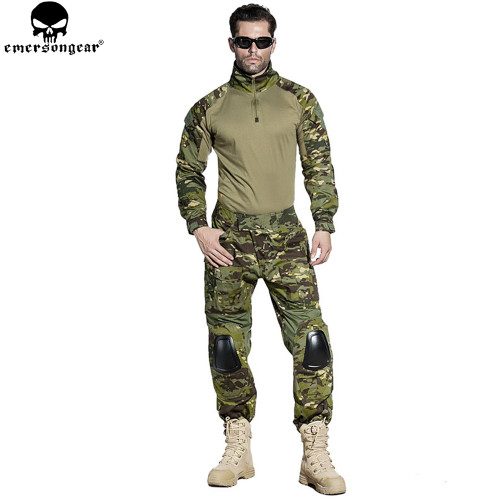 EMERSONGEAR Gen 2 BDU Airsoft Combat Uniform Training Clothing Tactical Shirt Pants with Knee Pads Multicam Tropic EM6972