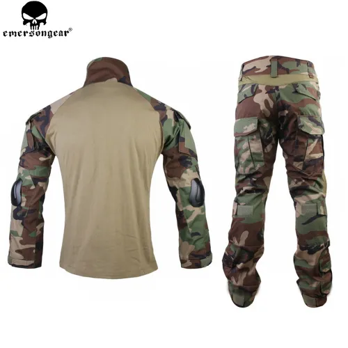 EMERSONGEAR Gen2 Combat Uniform Hunting Clothes Camouflage Ghillie Suit emerson Woodland Tactical Pants with Knee pads EM6974