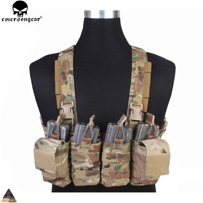 EMERSONGEAR Easy Chest Rig Vest Tactical Combat Recon Vest with Magazine Pouch Airsoft Hunting Paintball Vest  EM7450
