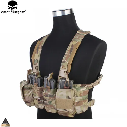 EMERSONGEAR Easy Chest Rig Vest Tactical Combat Recon Vest with Magazine Pouch Airsoft Hunting Paintball Vest  EM7450