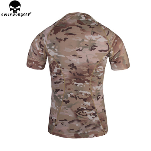 EMERSONGEAR Skin Tight Base Layer Camo Running Shirts Breathable Short Sleeve T-shirt Combat Camoflauge Shirt EM8605