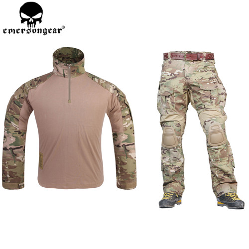 EMERSONGEAR G3 Combat Uniform Airsoft Shirt Pants with Knee Pads Military Tactical Multicam Hunting Camo Clothes EM9351