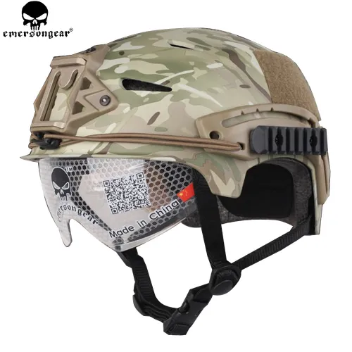 EMERSONGEAR EXF BUMP Tactical Helmet with Goggle & Rail Mounting & NVG Shroud Helmet EM8981