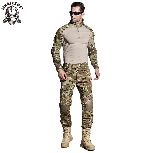 SINAIRSOFT Tactical G3 BDU Camouflage Combat Uniform Airsoft Shirt Pants With Knee Pads  Hunting Camo Clothes