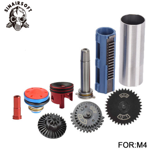 SINAIRSOFT 12:1 Gear Set 14 Teeth Piston Nozzle Cylinder Spring Guide Kit Airsoft AEG