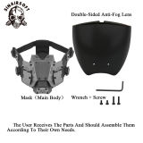 SINAIRSOFT Tactical Half Face Mask Airsoft Protection Halloween Cosplay Props W/ Dark Lens